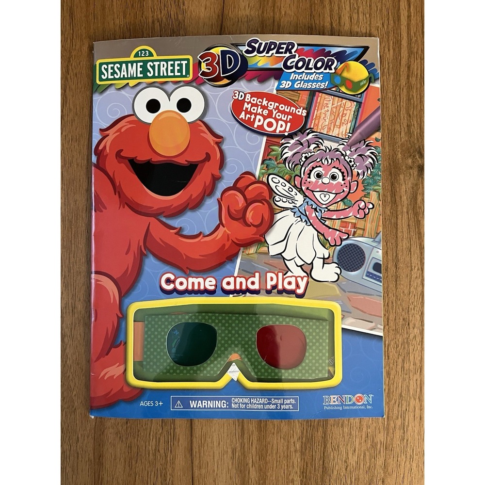 Sesame Street Elmo 3D Super Color Come and Play Coloring Book with 3D Glasses